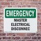 Signmission Master Electrical Disconnect Emergency Sign, Plastic, 10in W x 7in L, 2PK OS-2PACK-EM-P-710-L-10401 - alternate 4